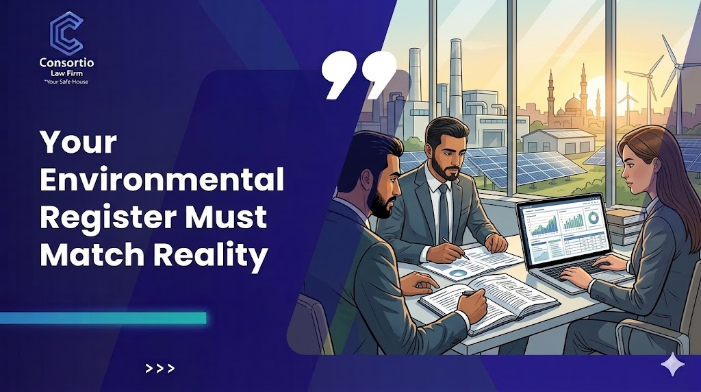 Paper and electronic environmental register records for an Egyptian business operation